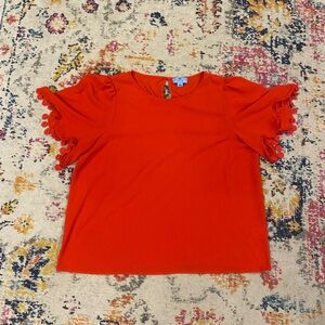 CeCe Vibrant Red Blouse